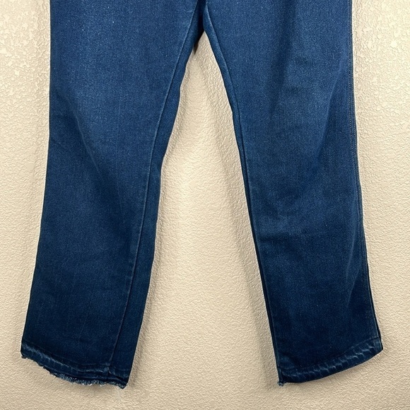 Lee Wide Leg Distressed Hem Dark Wash Jeans Size 10 - Picture 3 of 8